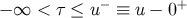 − ∞ < τ ≤ u− ≡ u − 0+