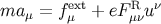 ma μ = fμext+ eFRμνuν