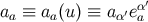 ′ aa ≡ aa(u) ≡ aα′eαa