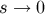 s → 0