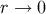 r → 0