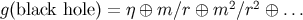 2 2 g(black hole) = η ⊕ m ∕r ⊕ m ∕r ⊕ ...