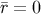 ¯r = 0