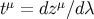 μ μ t = dz ∕dλ