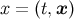 x = (t,x )