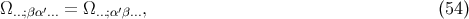 Ω...;βα′... = Ω...;α′β..., (54 )