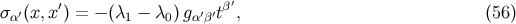 ′ σα′(x,x′) = − (λ1 − λ0) gα′β′tβ, (56 )