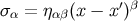 ′β σα = ηα β(x − x)