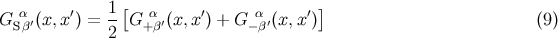 G α′(x,x′) = 1-[G α ′(x,x ′) + G α ′(x, x′)] (9 ) Sβ 2 + β −β