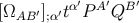 [Ω ′] ′tα′P A′QB ′ AB ;α