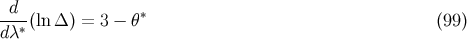d --∗-(ln Δ ) = 3 − θ∗ (99 ) dλ