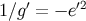 ′ ′2 1∕g = − e