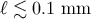 ℓ ≲ 0.1 mm