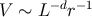 V ∼ L− dr−1