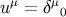 uμ = δμ0