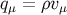 qμ = ρvμ