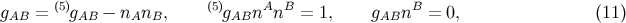 g = (5)g − n n , (5)g nAnB = 1, g nB = 0, (11 ) AB AB A B AB AB