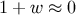1 + w ≈ 0