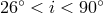 26∘ < i < 90∘