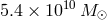 5.4 × 1010 M ⊙
