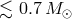 ≲ 0.7 M ⊙
