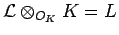 $ {\mathcal{L}} \otimes_{O_K}K = L$